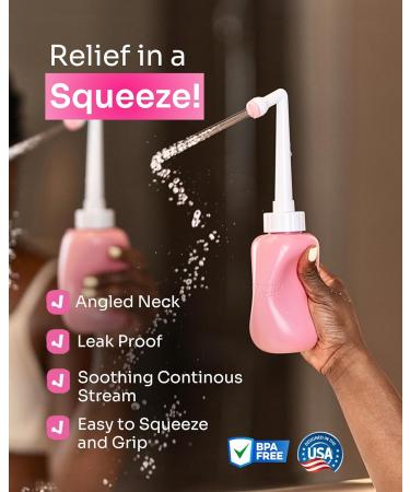 Buy Mommy First Peri Bottle for Postpartum Care | Portable Bidet for Perineal Cleansing | Essential Baby Pink 12.2 OZ - Buy Online on GoSupps.com
