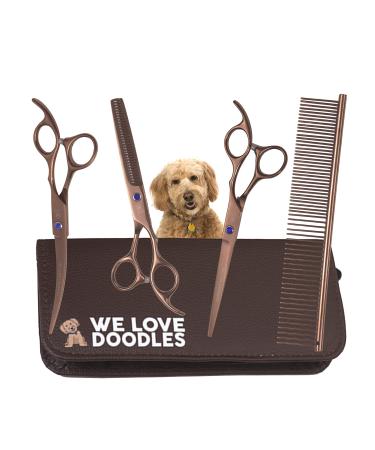 We Love Doodles Dog Grooming Scissors Kit - Dog Grooming Shears - Curved Dog Grooming Scissors - Thinning Scissors For Dogs - Best Grooming Scissors For Goldendoodles