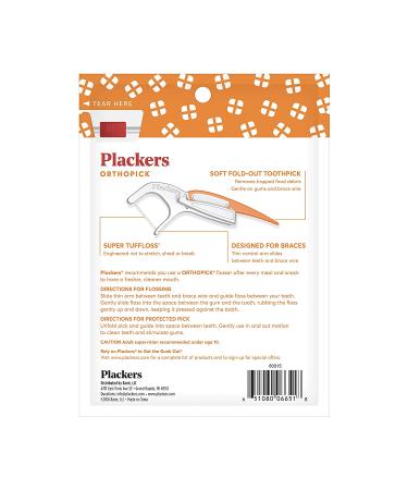 Plackers Orthopick Dental Floss Picks for Braces - 36 Count (Pack of 4) | Orthodontic Flossing Solution - Buy Online on GoSupps.com