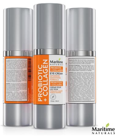 Maritime Naturals Probiotic + Collagen Eye Cream with Organic Aloe & Hyaluronic Acid Nourishing Eye Cream for Women and Mens Skin Care Collagen Cream for Brighter Eyes Organic Skincare 30ml - Buy Online on GoSupps.com