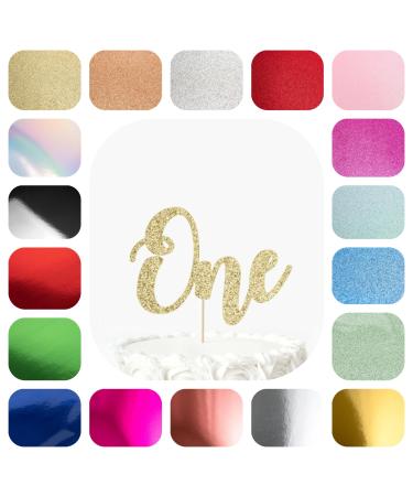 Personalised Handmade Written Cake Toppers (12cm Wide) Any Name or Number Glitter Mirror Card