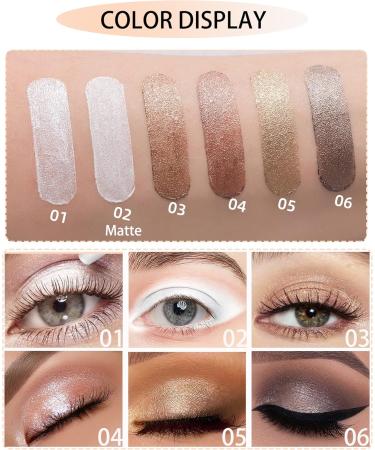 Glitter Cream Eyeshadow Stick- 2Pcs Waterproof Long Lasting Gold Bronzer Shimmer Metallic Eye Shadow Eye Liner Crayon Automatic Makeup Pencil No Crease Eye Highlighter Brightener Pen for Women- 05+06 05#+06# - Buy Online on GoSupps.com