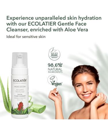 Organic Aloe Vera Facial Foam Cleanser 98.6% Natural Vegan & Hydrating for Sensitive Skin | Intense Hydration Face Wash (5.1 Fl Oz - Buy Online on GoSupps.com