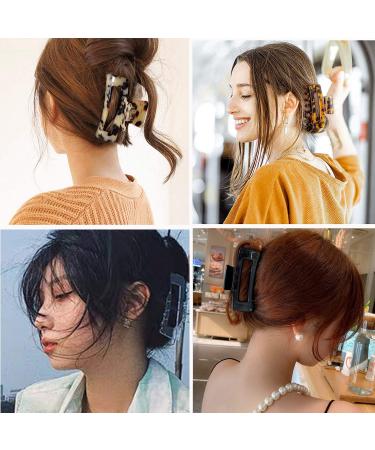 Aaiffey 4PCS Non-Slip Tortoise Hair Claw Clips | Stylish Leopard Hair Clamps for Strong Hold | Hair Styling Accessories for Women and Girls - Buy Online on GoSupps.com