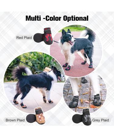 BEAUTYZOO Dog Boots 4PCS Set for Medium Large Dogs | Anti-Slip Waterproof Booties with Reflective Straps | Size 6 (2.6x3.0) | Black Outdoor Paw Protectors - Buy Online on GoSupps.com