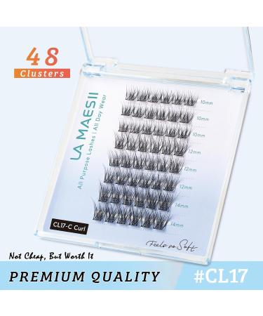 Lash Clusters - 48 Reusable Wispy & Natural Individual Eyelash Extensions | C Curl 10-14mm Super Soft Thin Band - Buy Online on GoSupps.com