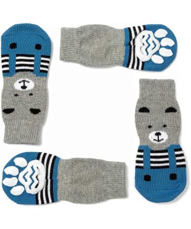 Buy PET Heroic Indoor Anti-Slip Socks for Dogs & Cats - 6 Sizes (S to 3XL) | Paw Protection & Traction with Silicone Gel - Blue Bear L - Buy Online on GoSupps.com