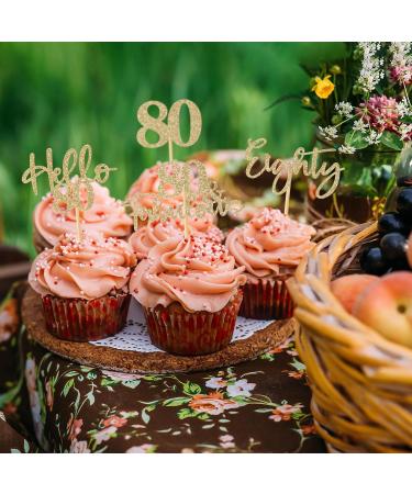 48Pcs 80th Birthday Cupcake Toppers Glitter Hello 80 Cupcake Topper 80 Fabulous Eighty Cupcake Picks for Happy 80th Birthday Wedding Anniversary Party Cake Decorations Supplies Champagne Gold 80th Champagne Gold - Buy Online on GoSupps.com