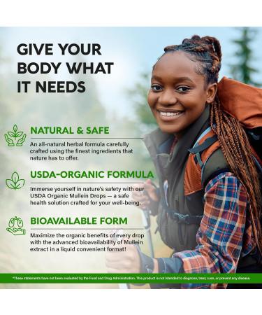 NUTRAHARMONY Mullein Drops for Lungs Organic Mullein Extract - 4 Fl Oz. - Buy Online on GoSupps.com
