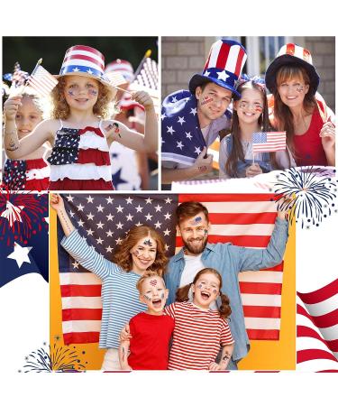 20 Sheets Patriotic Temporary Tattoos - Red White Blue 4th of July Stickers for Kids & Adults - Independence Day Design - Buy Online on GoSupps.com