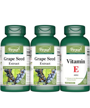VORST Grape Seed Extract x 2 Bottles and Vitamin E x 1 Bottle