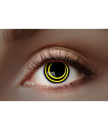 Eyecatcher 84027541-473 - Colored UV contact lenses 1 pair for 12 months neon yellow luminous carnival Mardi Gras Halloween