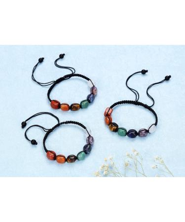 Go 7 Chakra Bracelet - Natural Gemstone Yoga Bracelet for Healing & Energy Therapy | Reiki Lucky Stones for Men & Women - Buy Online on GoSupps.com