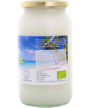 TIVI Organic Refined & Odourless Coconut Oil Glass Jar of 1 Litre for Hair/Skin/Body/Cooking/Baking and Gluten Free Vegetarian Vegan (1 jar) - Buy Online on GoSupps.com