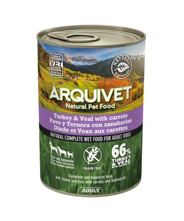 Arquivet Adult Turkey and Beef with Carrots and Salmon Oil, 400 g (Pack of 1)