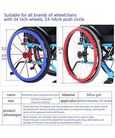 Wheelchair Push Rim Covers 24-Inch Rear Wheel Sports Wheelchair Cover 1 Pair Non-Slip Wear-Resistant Hand Push Cover Silicone Push Ring Protective Cover Green Diameter 50 Green Diameter 50 - Buy Online on GoSupps.com