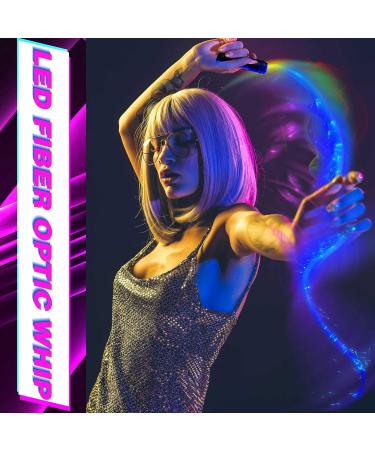 2 Pack LED Fiber Optic Whips 6ft - Colorful Dance Space Whip Lights for Raves, Parties, Concerts - Pixel Whip Toys with 360 Degree Swivel, Bright Light Effects - Ideal for Light Shows, Festivals - Buy Online on GoSupps.com