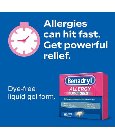 Benadryl Allergy Relief Liqui-Gels (24 ct) & Itch Stopping Cream (1 oz) for Outdoor Itch Relief - Buy Online on GoSupps.com