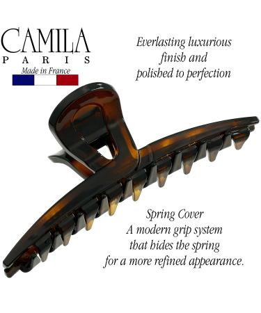 Camila Paris CP2371 French Hair Clip for Women - Narrow Double Teeth Claw Clip for Strong Hold - Fashionable Tortoise Shell Design - Made in France - Buy Online on GoSupps.com