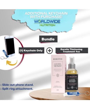 Worldwide Nutrition Kerotin Nourishing Thickening Spray Treatment - Revitalize Hair Heat Protectant 4 Oz & Key Chain - Buy Online on GoSupps.com