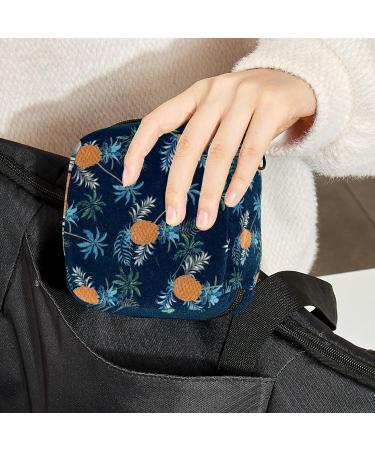 Sanitary Napkin Storage Bag | Period Bag for Women & Teen Girls | Pineapple Leaves Pattern | Menstrual Cup Pouch & Nursing Pad Holder - Multicolor - Buy Online on GoSupps.com
