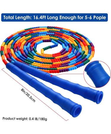 Kingcolor 16 FT Double Dutch Jump Rope 2 Pack Blue | Adjustable Soft Beaded DIY Jump Rope for Kids & Adults - Buy Online on GoSupps.com