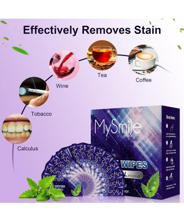 Buy MySmile Teeth Wipes - 100pcs Mint Flavor Deep Cleaning Oral Brush Ups for Fresh Breath & Teeth Care - Buy Online on GoSupps.com