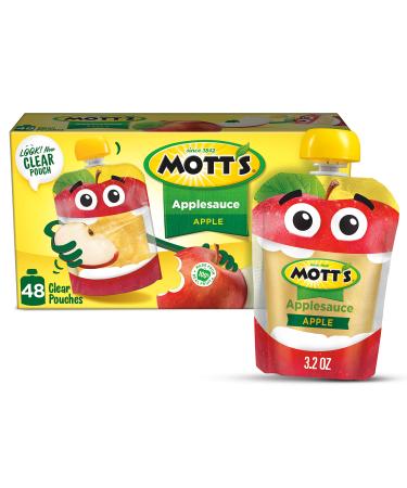 Mott's Applesauce, 3.2 oz clear pouches (Pack of 48) Apple 3.2 Ounce (Pack of 48)