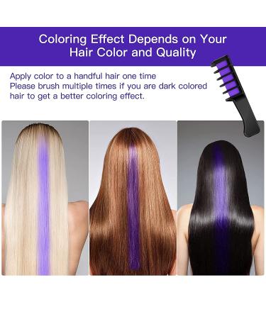 MSDADA Hair Chalk Comb for Kids - Washable Temporary Hair Color Dye - Girls Gifts for Christmas & Halloween - 5 Pink + 5 Purple - Buy Online on GoSupps.com