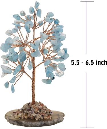 MINA HEAL Aquamarine Crystal Gemstone Money Tree - Chakra Healing Feng Shui Good Luck Wealth & Prosperity - Buy Online on GoSupps.com