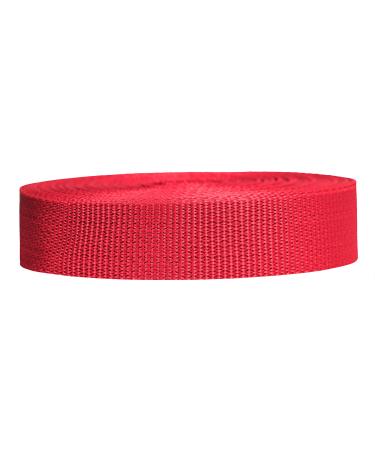Strapworks Lightweight Polypropylene Webbing - Poly Strapping for Outdoor DIY Gear Repair, Pet Collars, Crafts  1 Inch by 10, 25, or 50 Yards, Over 20 Colors Red 1" x 10 yard