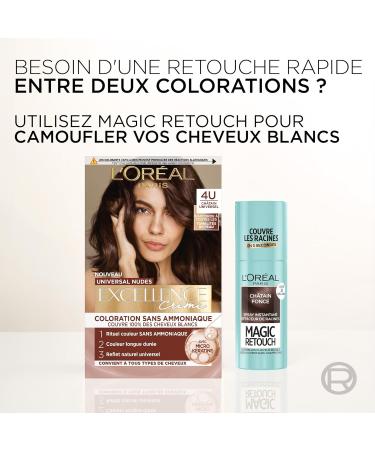 L OR AL PARIS - Coloration Cheveux Permanente - Longue Dur e - R sultat Naturel & Lumineux - Couvre 100% des Cheveux Blancs - Excellence Cr me Universal Nudes - Nuance : Ch tain Universel (4U) 4U - Ch tain - Buy Online on GoSupps.com