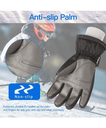 Unigear Kids Ski Gloves - Waterproof Winter Snow Gloves for Boys & Girls - Black Medium - Buy Online on GoSupps.com