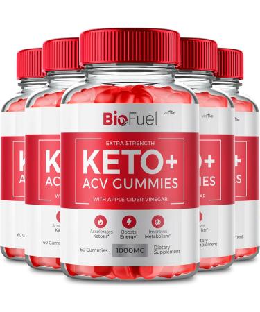 BioFuel Keto ACV Gummies Supplement - Official Formula - BioFuel Keto, BioFuel Keto+ACV Gummies, Extra Strength with Apple Cider Vinegar Vitamin B6 Vitamin B12 Beetroot Powder Reviews (5 Pack)
