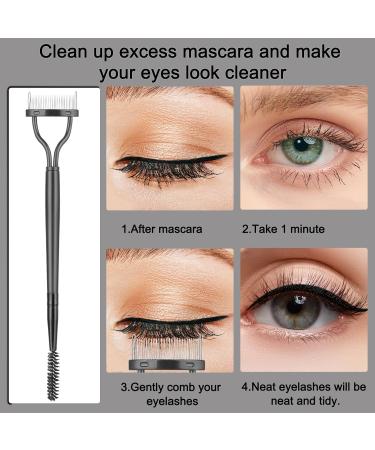 GREVOSEA Eyelash Separator - Double Head Brush & Comb for Perfect Mascara Application | 16cm Eyelash Tools (Black) - Buy Online on GoSupps.com