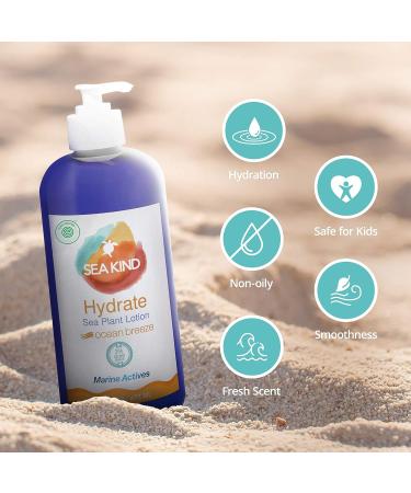 Sea Kind Ocean Breeze Hand and Body Lotion - 16 Fl Oz, Vegan Moisturizer for Dry/Sensitive Skin - Natural Hydrating Formula for Women and Men - Non Comedogenic & Paraben-Free - Buy Online on GoSupps.com