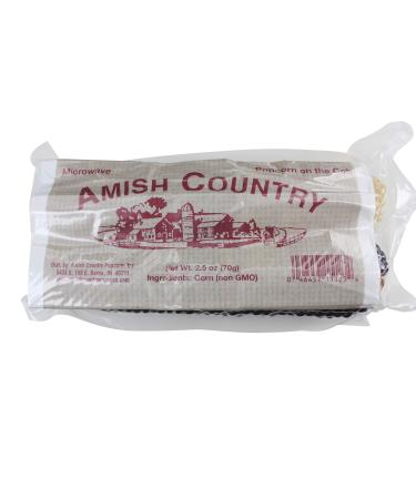 Amish Country Popcorn  Old Fashioned Microwave Popcorn  Old Fashioned with Recipe Guide (White & Red Corn on the Cob 2 Pack)
