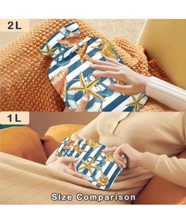 Shop Naanle Stripes Seestern Ocean Hot Water Bottle - 2L Transparent Cover for Pain Relief & Therapy | Ideal for Bed Hands & Feet - Buy Online on GoSupps.com