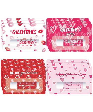 Loopeer 12 Pack Galentine's Day Lip Balms Gifts Bulk for Women Cute Pink Heart Lip Balm Travel Size Valentine's Day Party Favors Lips Moisturizer Care Small Gifts Ideas for Friends Office Ladies