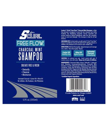 Luster's SCurl Free Flow Charcoal Mint Shampoo - Revitalize & Refresh Hair | International Shipping Available - Buy Online on GoSupps.com