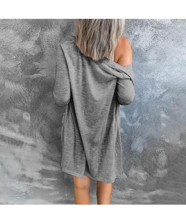 Long Shirt Outerwear Top Thin Warm Knitted Coat Women's Blouse V-Neck Shirt Tunic Long Women's Tunic Women's Shirt Casual Checked Shirt Women's Winter Chunky Knit Jacket G-grey XXL - Buy Online on GoSupps.com