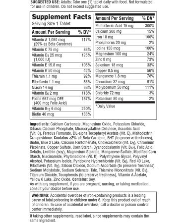 Centrum Women's Multivitamin with Iron, Vitamin D3, B & E Vitamins - 120 Count, Gluten Free & Non-GMO - Pack of 1 - Buy Online on GoSupps.com