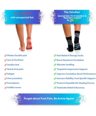 Shop Plantar Fasciitis Socks | Ankle Compression & Arch Support for Men & Women - Orange/Black Medium - Buy Online on GoSupps.com