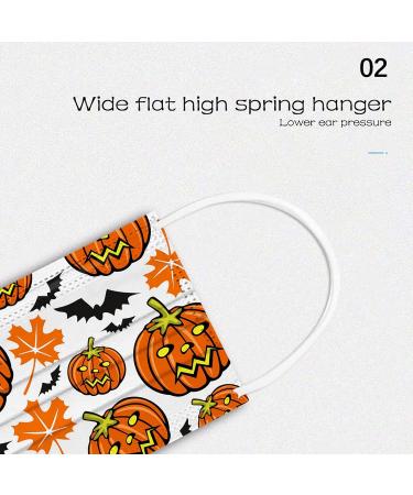 50PC Halloween Disposable Face_Masks for Adults Kids 3-Ply Colorful Breathable Face_Mask with Nose Wire Protective Facemask (50PC disposable for Adults I) - Buy Online on GoSupps.com