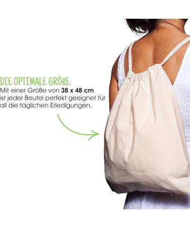 25 Cotton Gym Bags 38x42cm - Eco-Friendly Ico-Tex Certified Sports & Shopping Bags - Buy Online on GoSupps.com