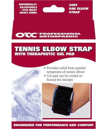 OTC Forearm Band - Compression Strap for Tennis Elbow Relief with Gel Pad Insert | Black - International Shipping - Buy Online on GoSupps.com