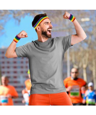 Trixes Rainbow Headband & Sweatband - Unisex Adult Sports Accessories for LGBT Events - Buy Online on GoSupps.com