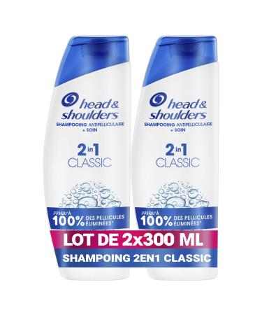 Head & Shoulders Classic 2 in 1 Anti-Dandruff Shampoo 2x300ml; Up to 100% Dandruff Control, Clinically Proven; All Hair Types; Daily Use; Refreshing