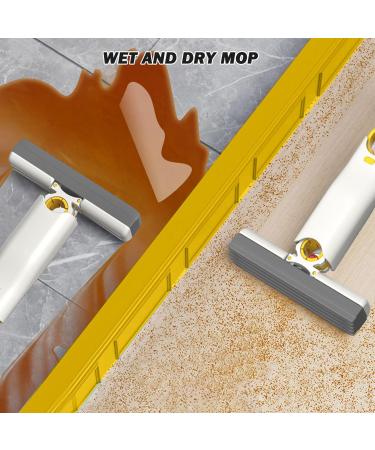 Self Squeezing Mini Mop Strong Absorbent Portable Mini Mop Hand-wash Free Small Mops for Small Areas Wash Basin Sink Bathroom Cleaning Supplies - Buy Online on GoSupps.com