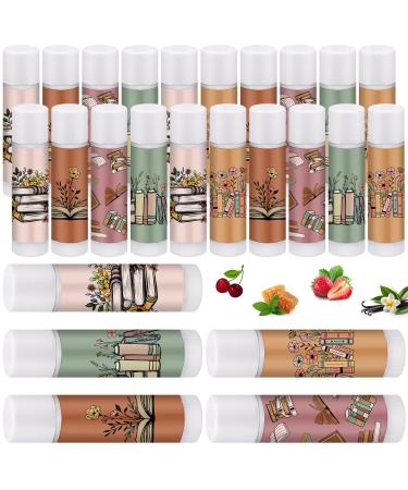 Leelosp 25 Pack Book Club Lovers Gifts Bulk Bookish Lip Balms Party Supplies Reading Accessories Librarian Bookworms Readers Gifts for Women Men Coworker Employee Teachers Students Boho Book 25